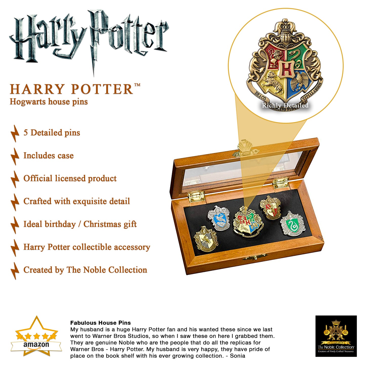 Official Harry Potter Hogwarts House Pins