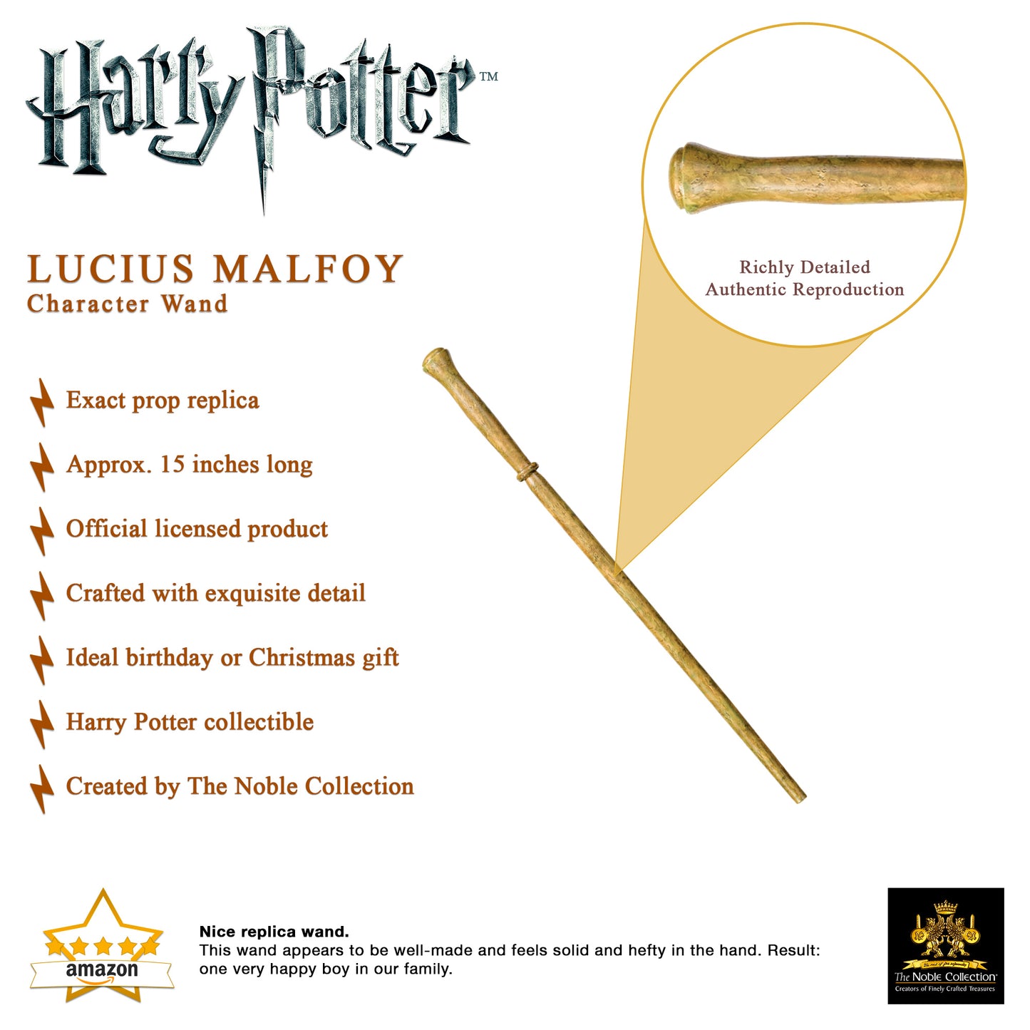 Official Harry Potter Lucius Malfoy Character Box Wand