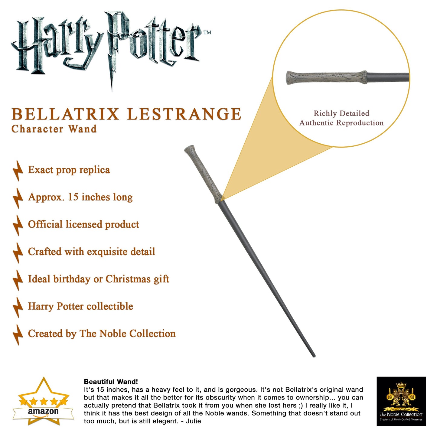Official Harry Potter Bellatrix Lestrange Character Box Wand
