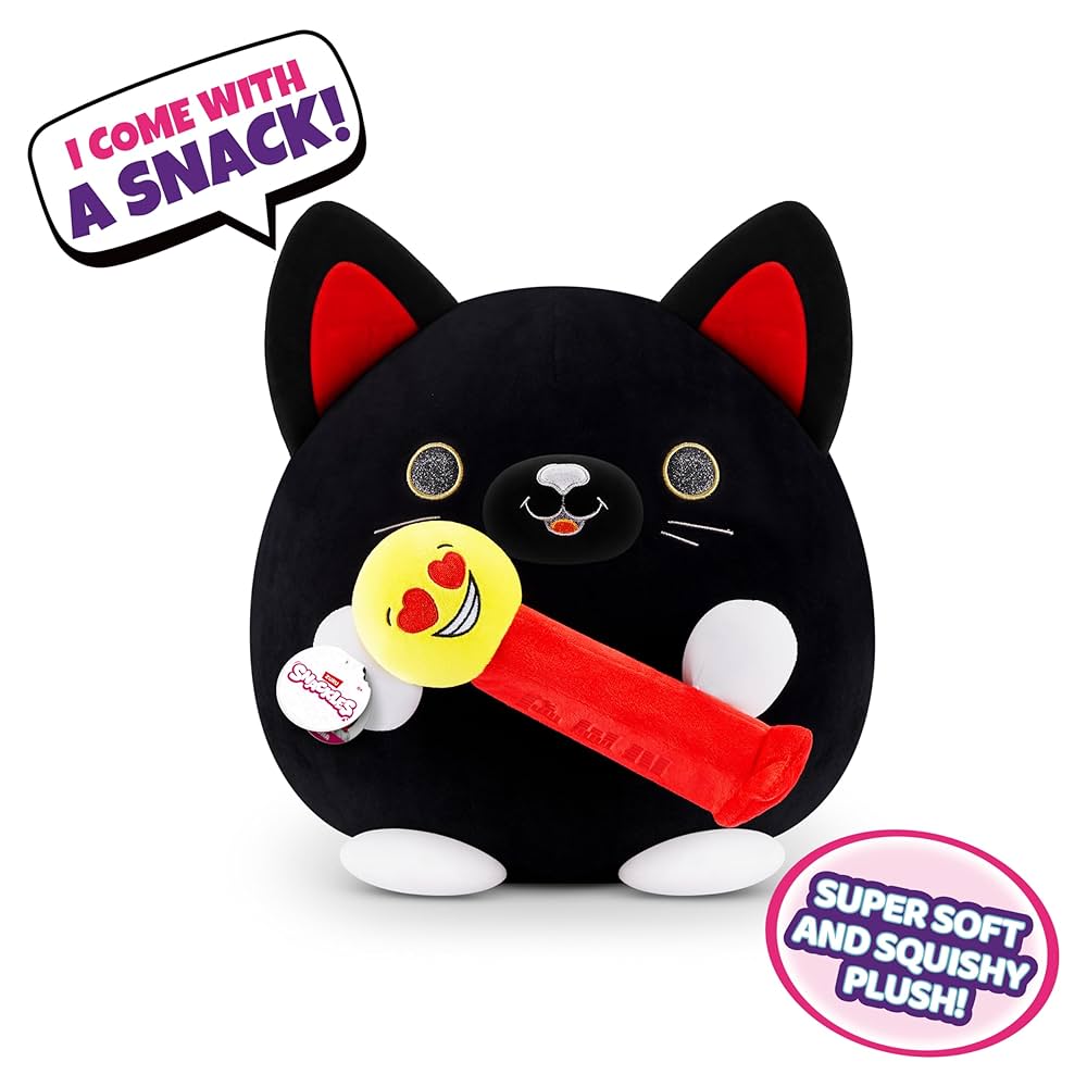 Snackles Medium Plush – Black Cat Series 1 | Official Jazwares Collectible