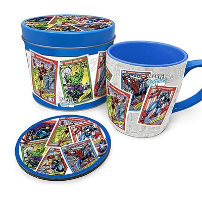 Marvel Retro (Collectors Cards) Mug in Tin Set