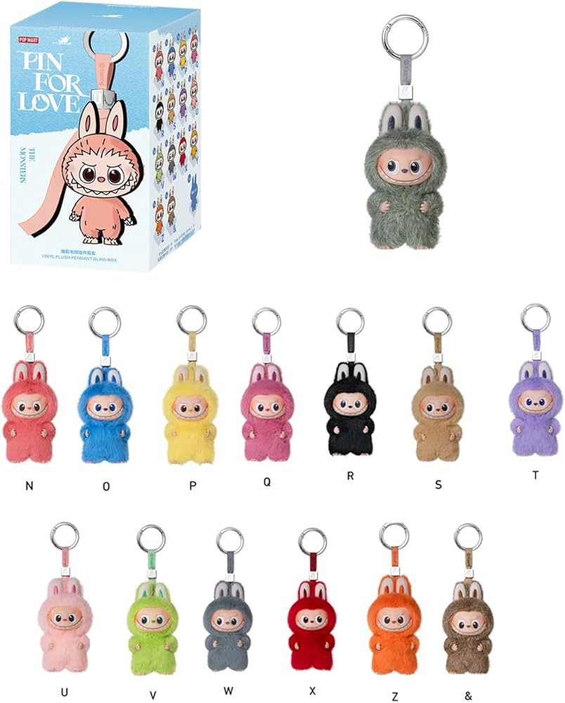 THE MONSTERS Pin for Love Series-Vinyl Plush Pendant Blind Box (N-Z)