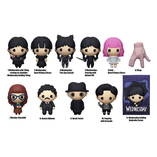 Wednesday – 3D PVC Bag Clips (Series 2)