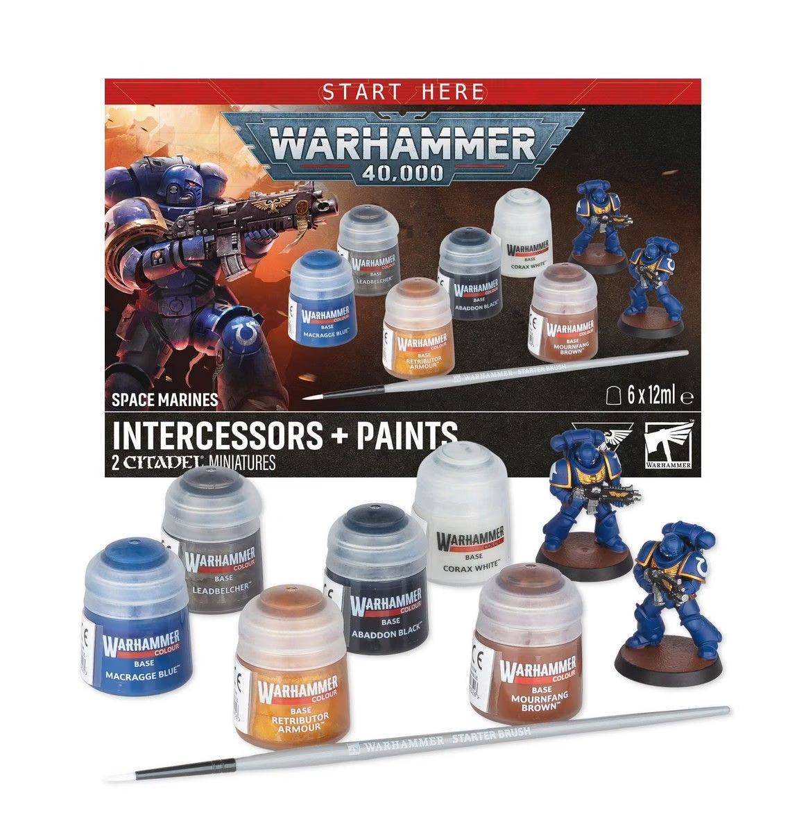 Warhammer 40,000 Space Marines Intercessors + Paint Set