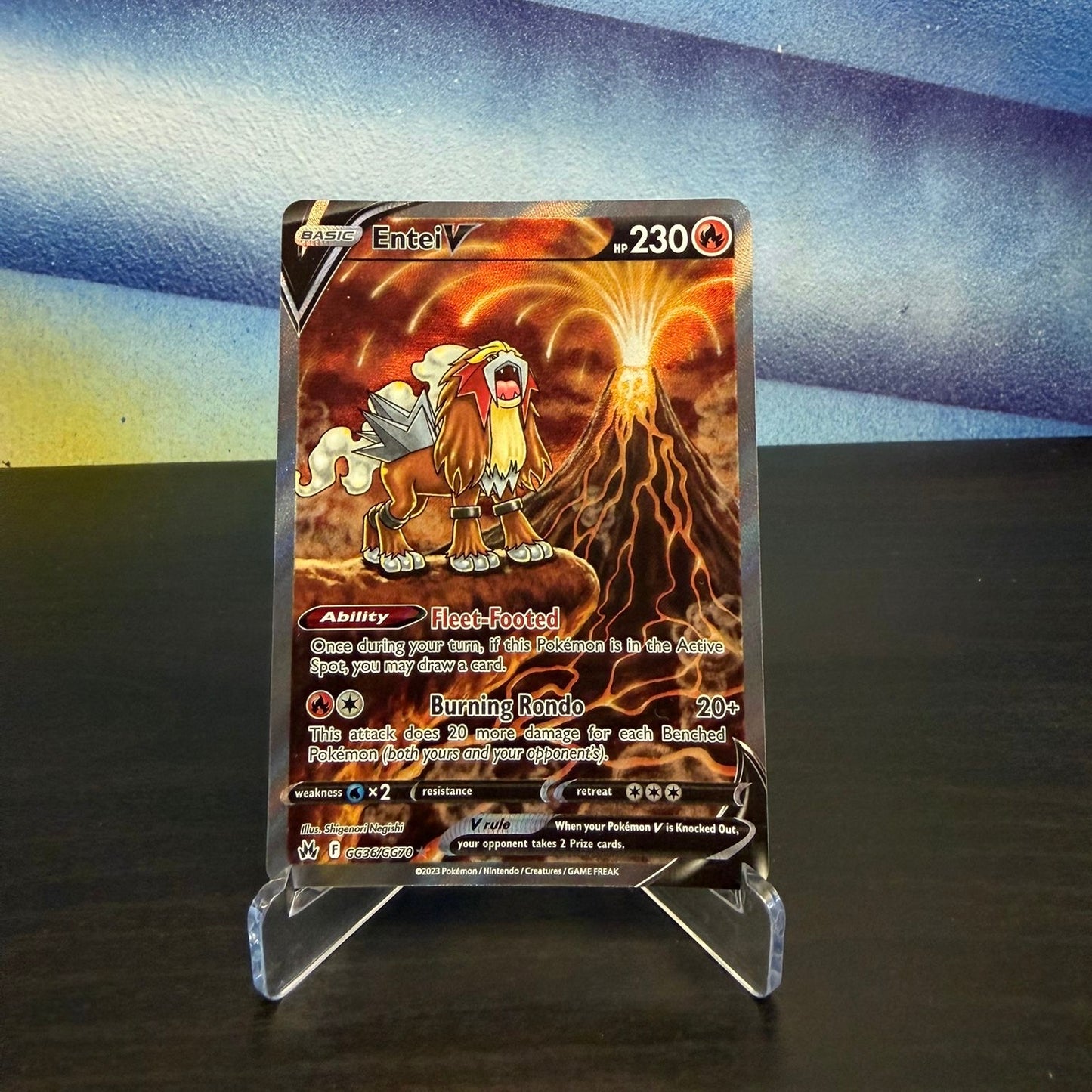 Pokémon TCG Single Card – Entei V GG36/GG70 (Crown Zenith Galarian Gallery) – Raw (English)