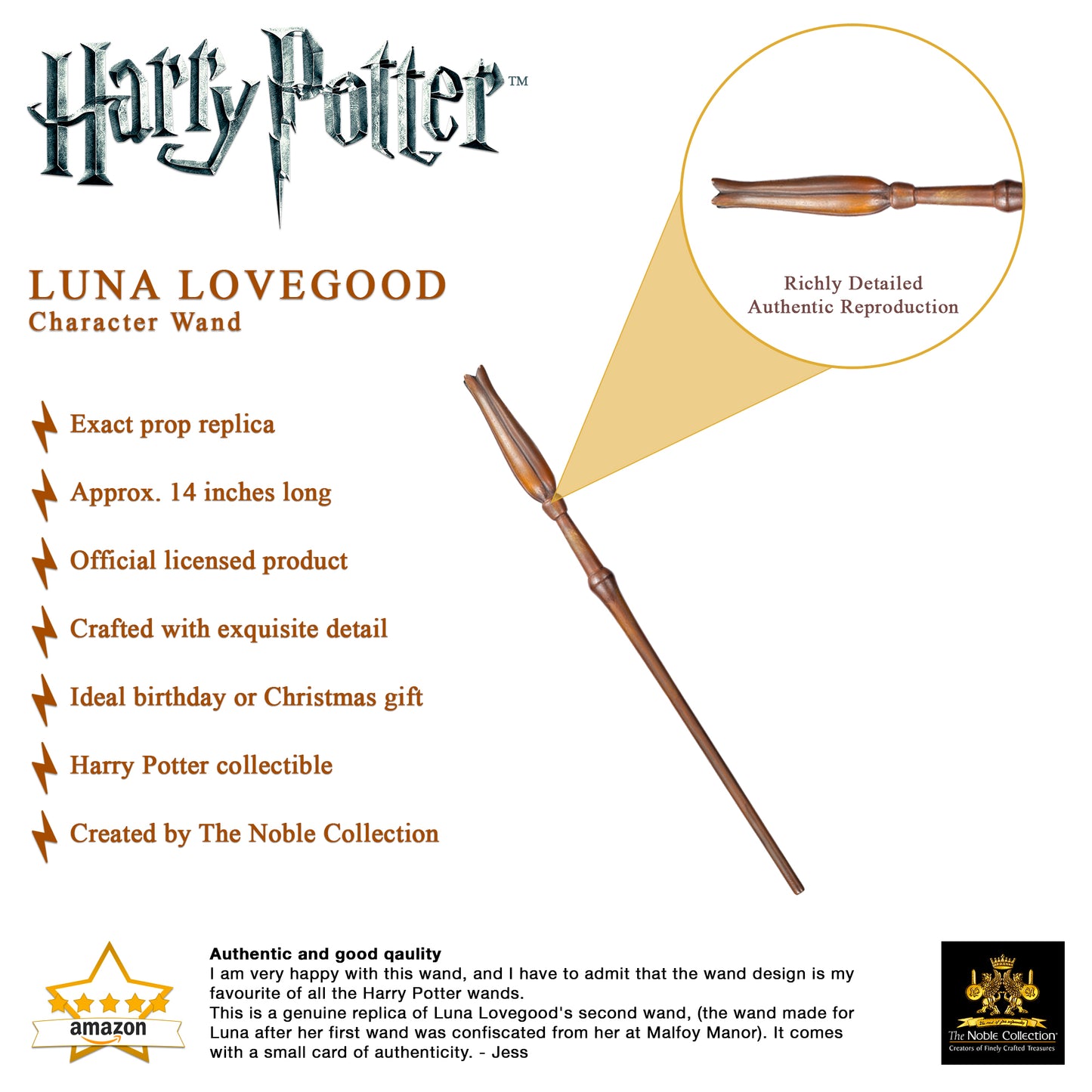 Official Harry Potter Luna Lovegood Character Box Wand