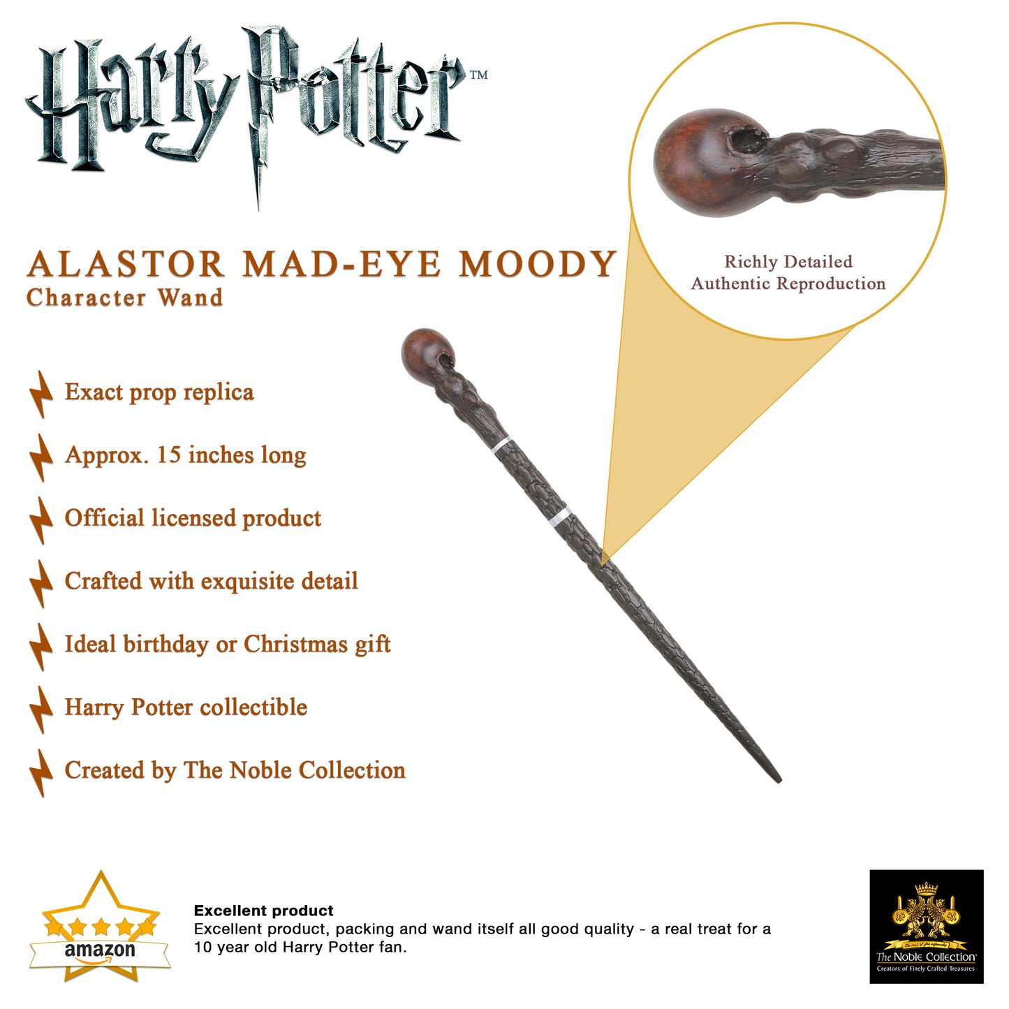 Official Harry Potter Alastor “Mad-Eye” Moody Character Box Wand
