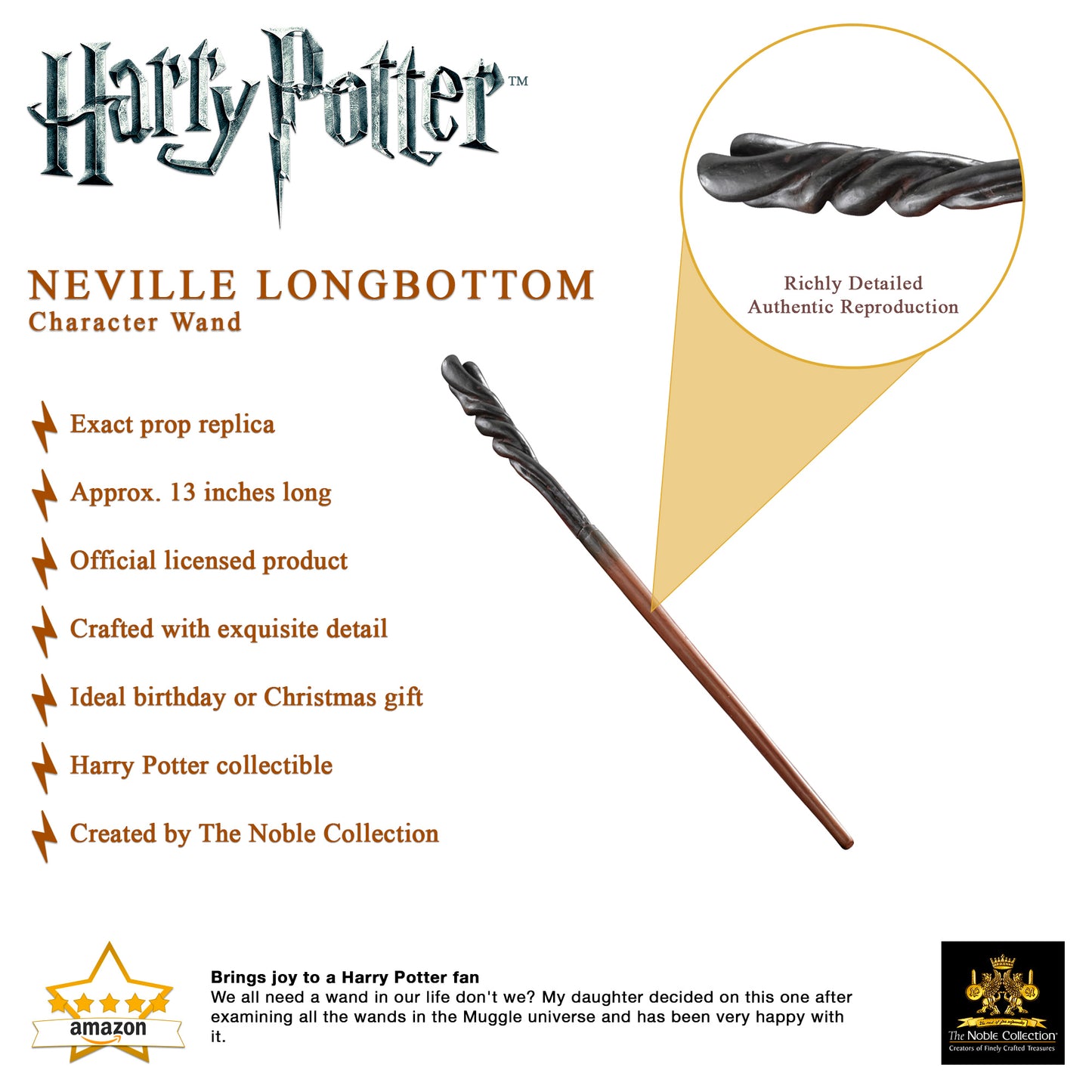 Official Harry Potter Neville Longbottom Character Box Wand