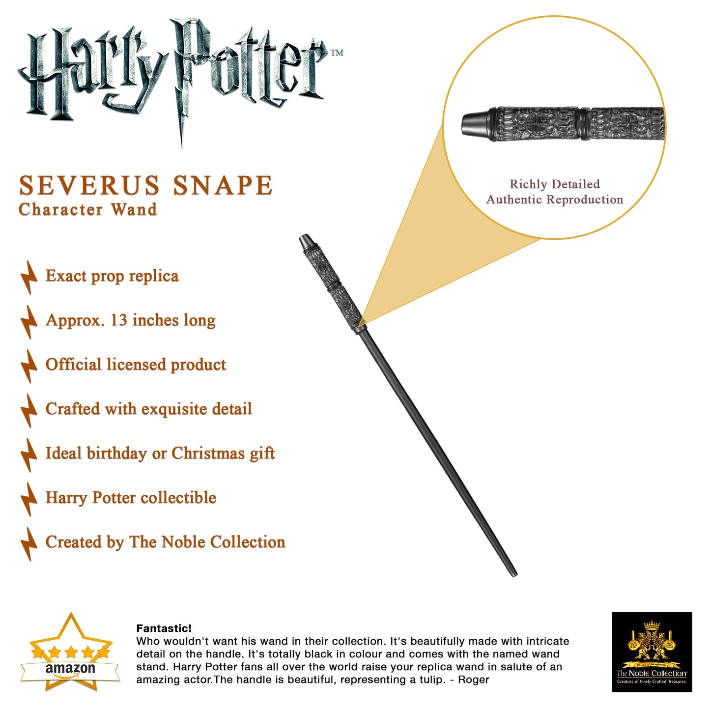 Official Harry Potter Professor Severus Snape Character Box Wand