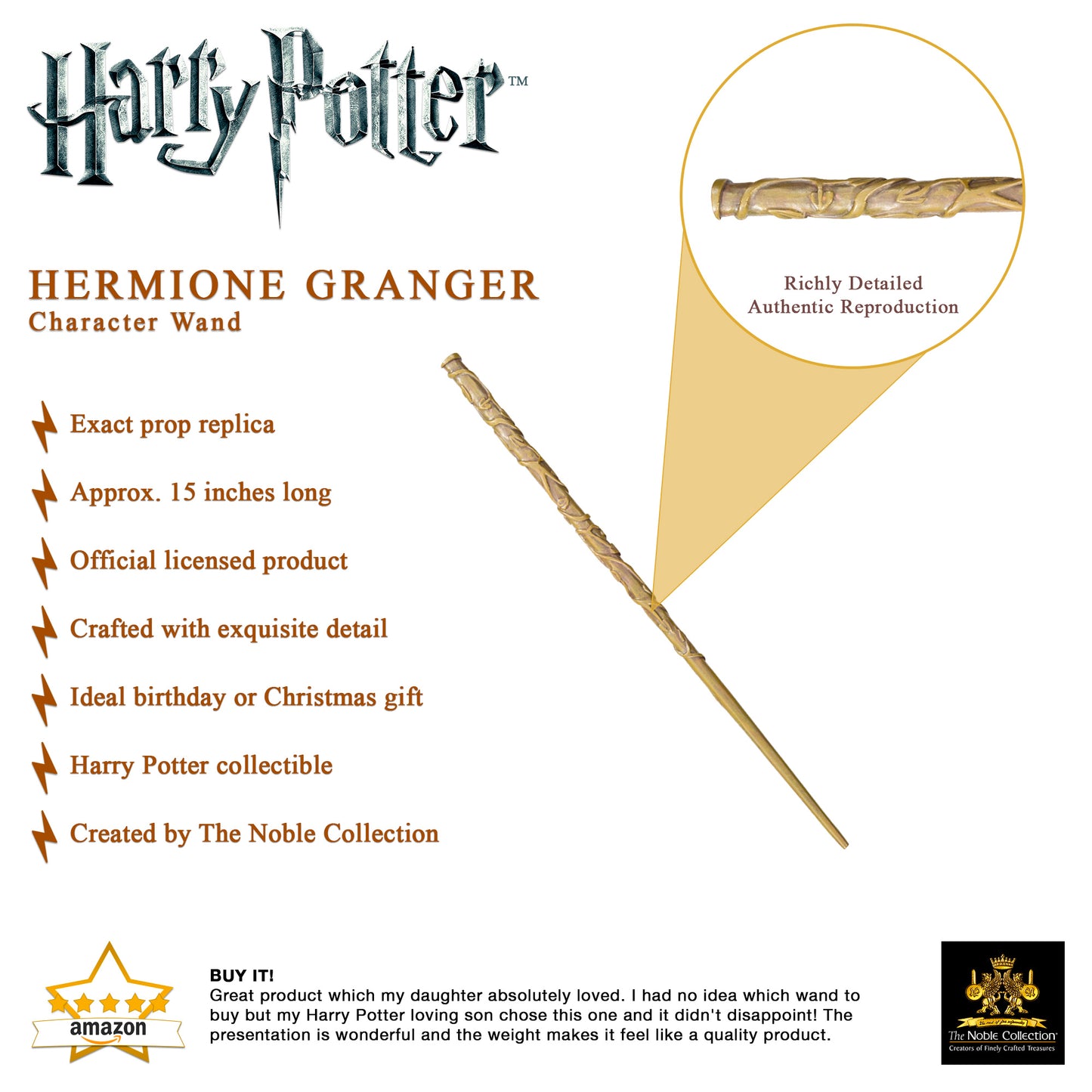 Official Harry Potter Hermione Granger Character Box Wand