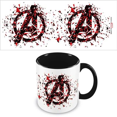 Avengers (Shattered Logo) Black Coloured Inner Mug