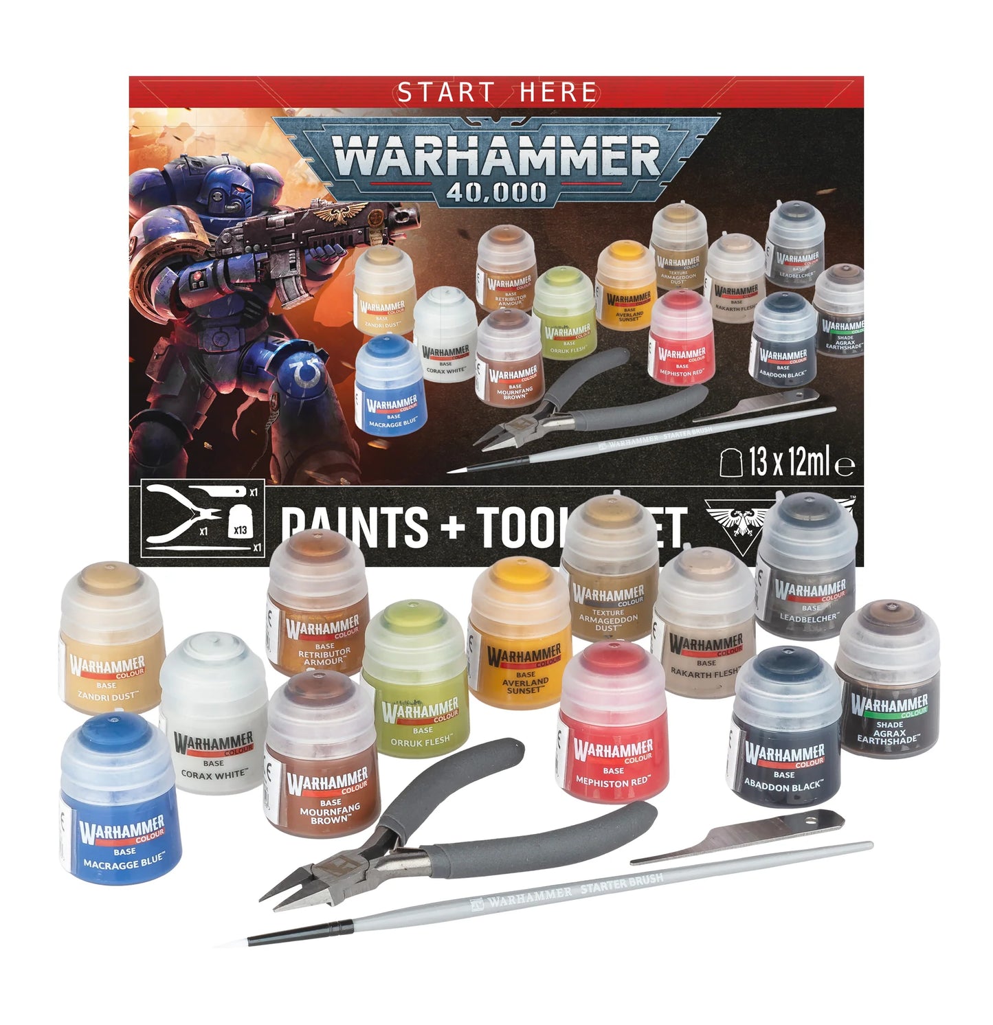 Warhammer 40,000 – Paints + Tools Set (Multilingual)