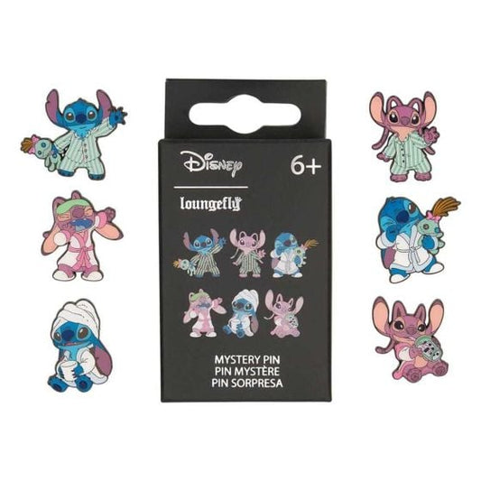 Loungefly Blind Box Enamel Pins – Stitch and Angel in PJs