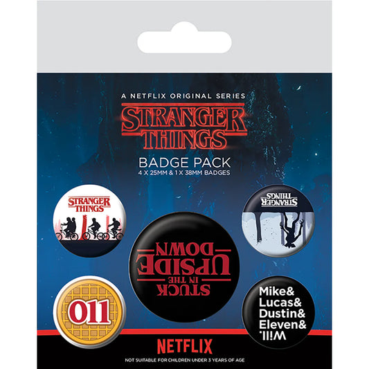 Stranger Things (Upside Down) 5 x Pin Badge Pack