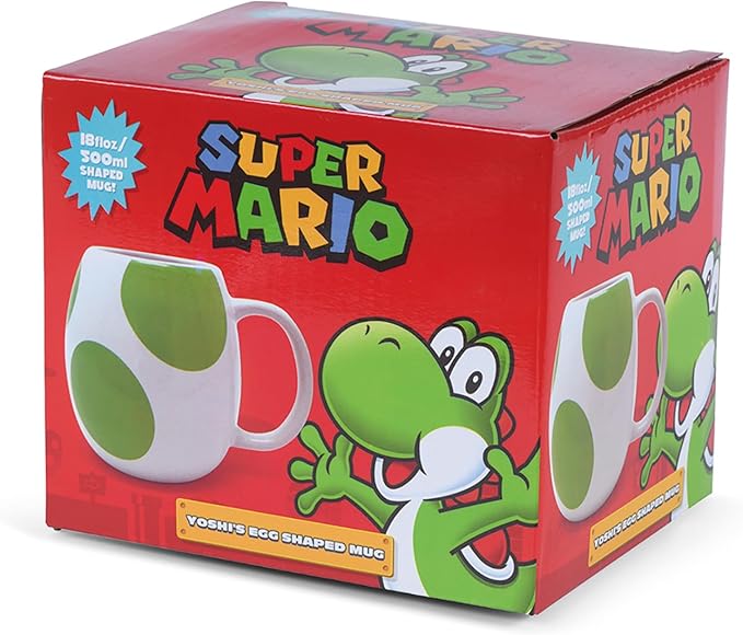 Super Mario Novelty Mug in Presentation Gift Box (Yoshi 3D Egg Design) – 11oz Ceramic Mug